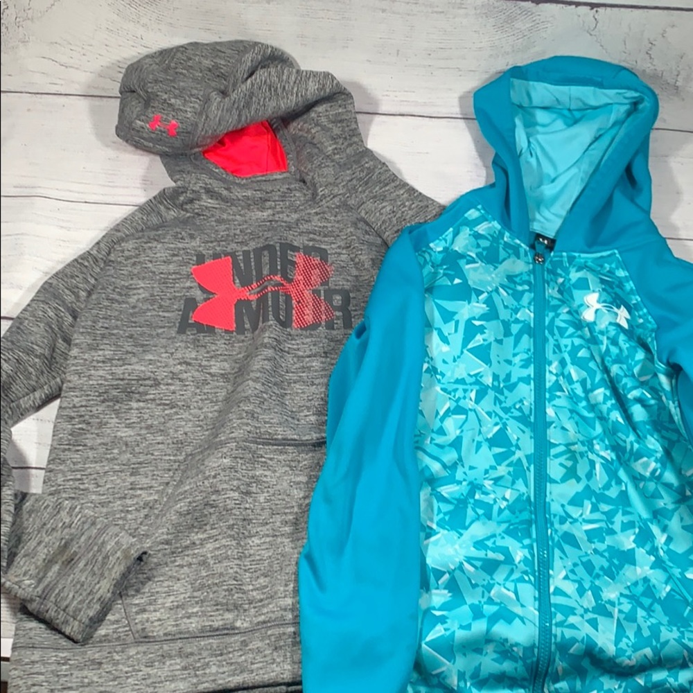 YXL girls Under Armour hoodie & zip jacket bundle